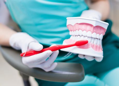 Toothbrushing demonstration.