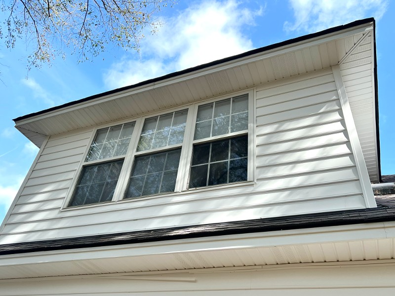 The view of the same house following pressure washing.