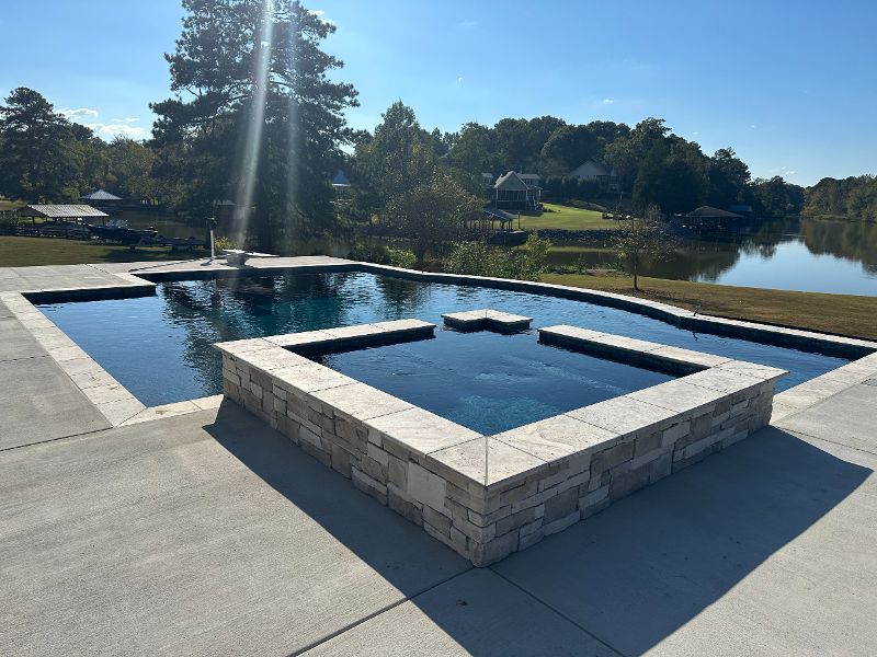 A gunite pool.