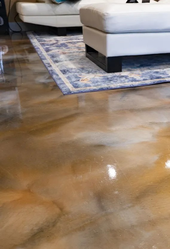 Brown liquid metallic floor system from TGG Garage.