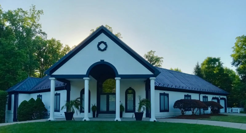 A home’s exterior with a new paint job.