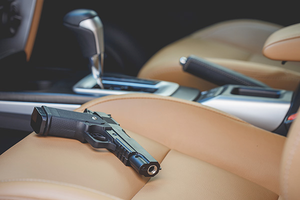 Gun on the seat of a car