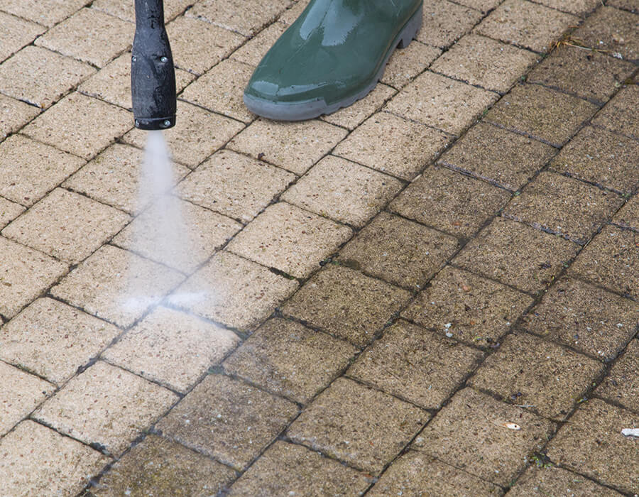 powerwashing grout and tile floors