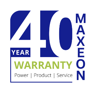 Maxeon 40-year warranty badge