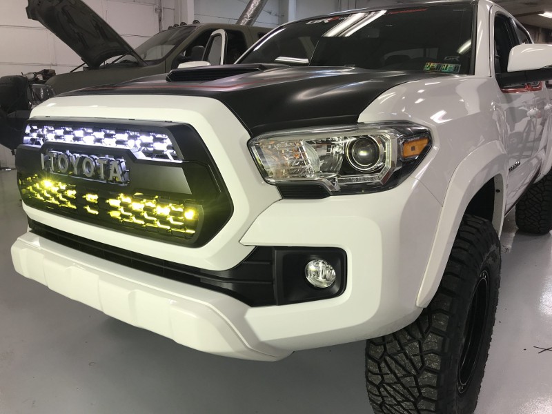 Toyota truck with exterior lighting upgrade.