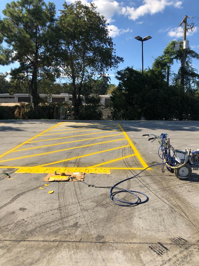 line striping a parking lot