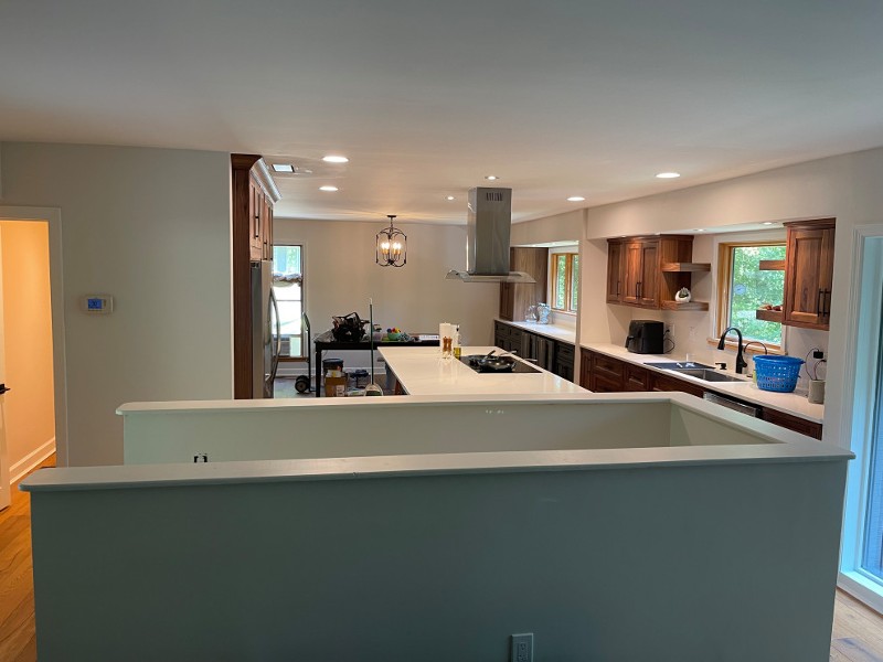 A modern remodeled kitchen area.