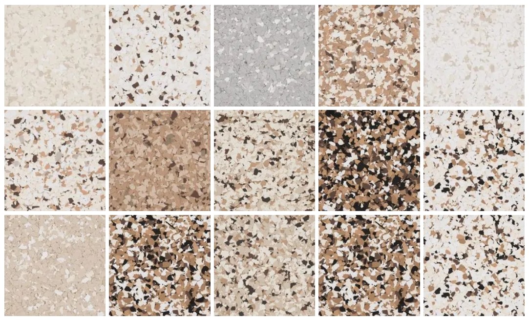Brownstone Flake Color Selection from TGG Garage.
