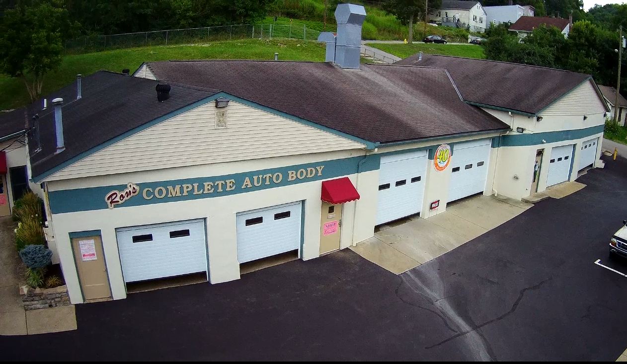View of Ron's Complete Auto Body from the road