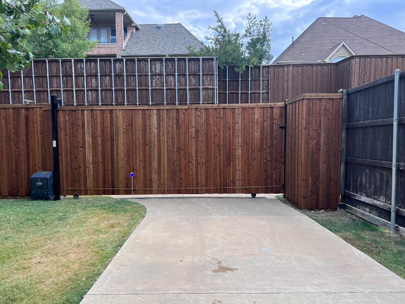 Gated driveway.