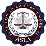 Top 40 Lawyer under 40 badge