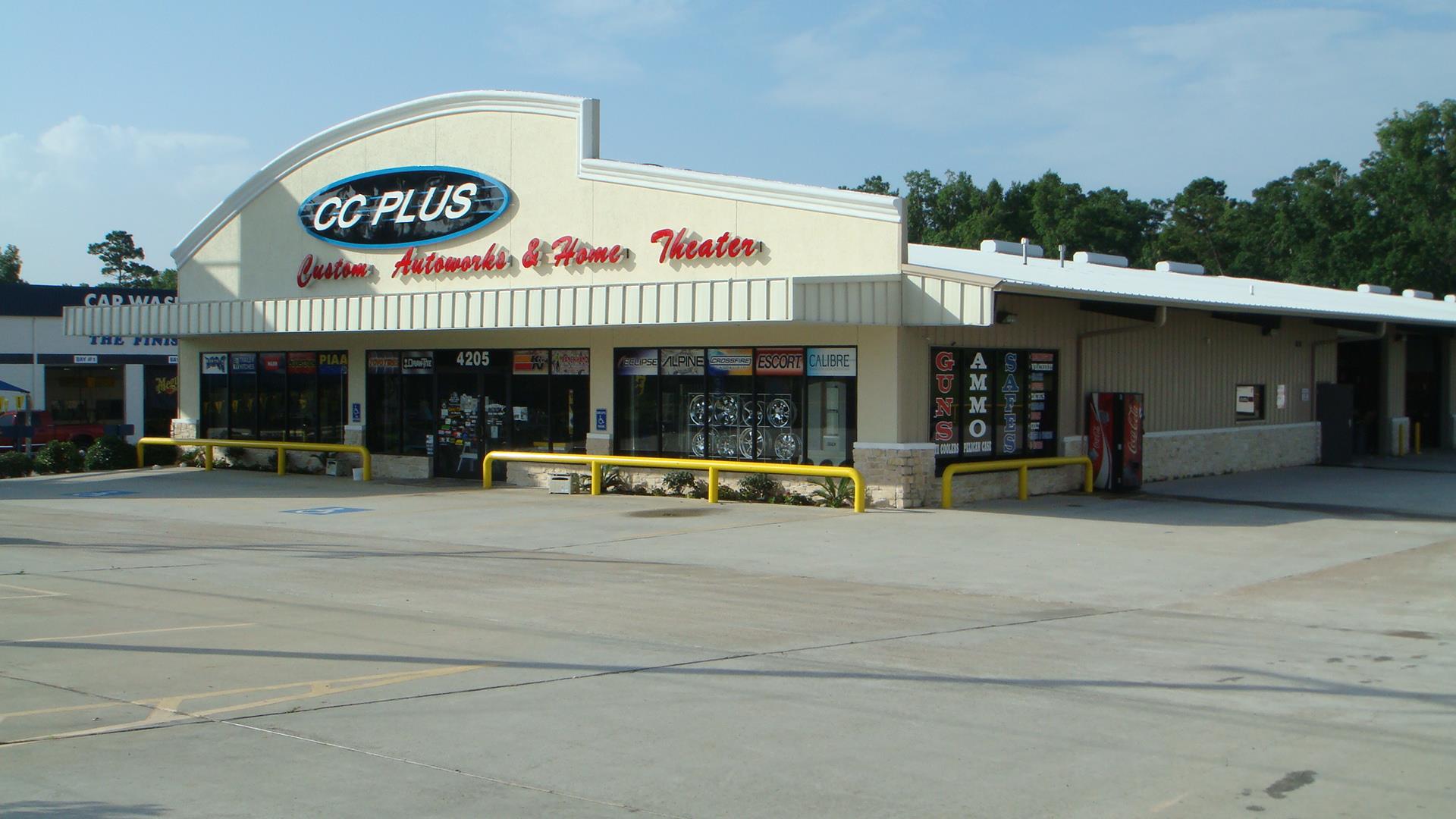 The outside view of the CC Plus Trucks, Guns and Ammo storefront.