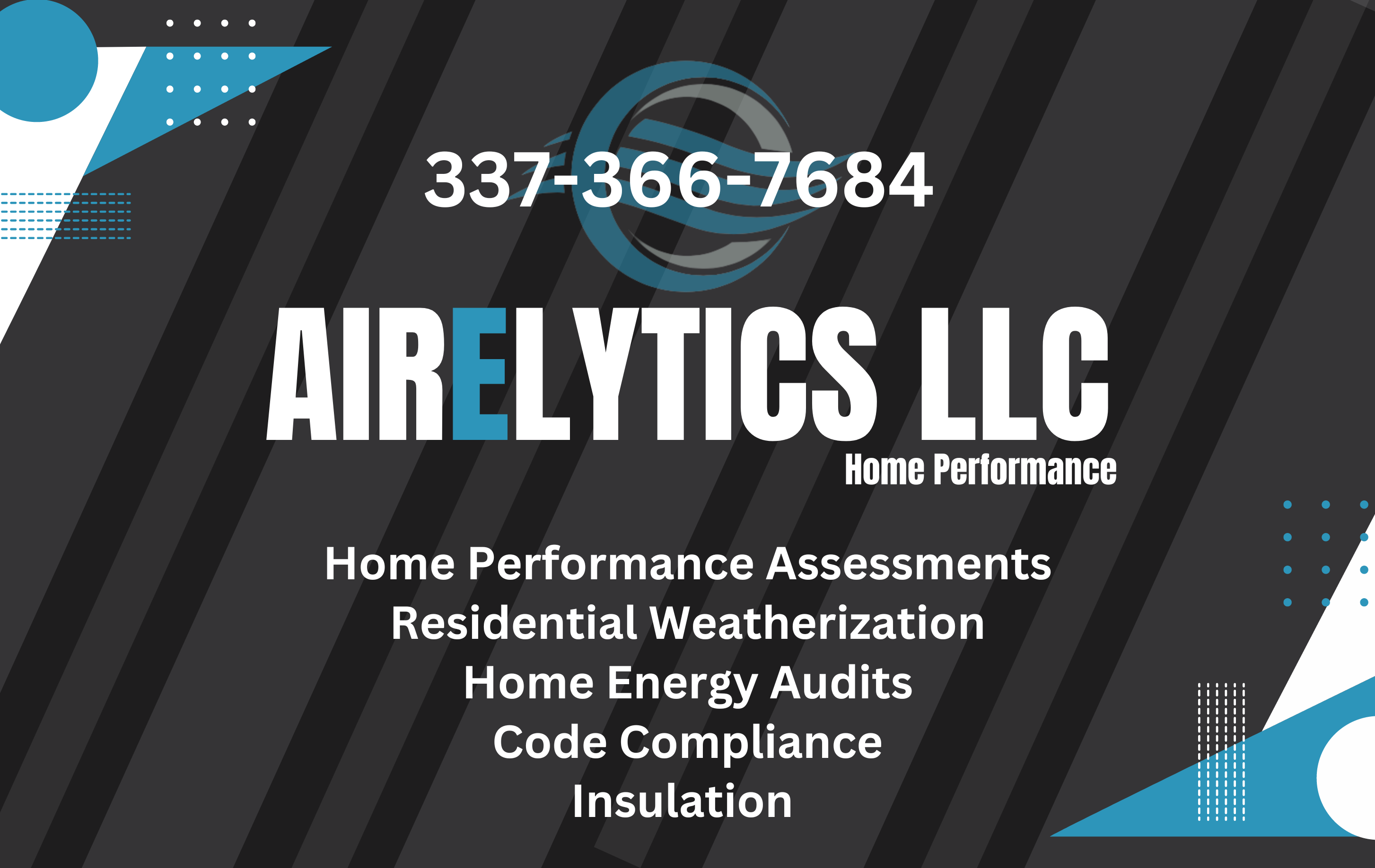 Airelytics LLC graphics with their services listed.