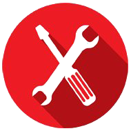 Icon of wrench and screwdriver crossed together.