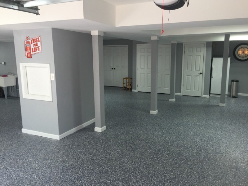 Gray coated floors.