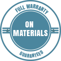 Full warranty on materials guaranteed.