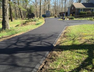 An asphalt driveway