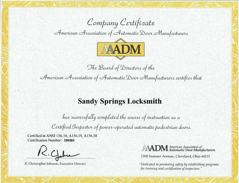 AAADM Company Certificate