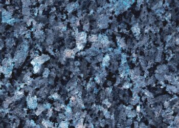 Blue Pearl granite.