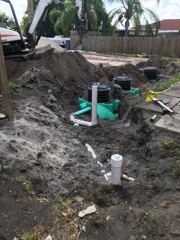 A new septic system being installed.