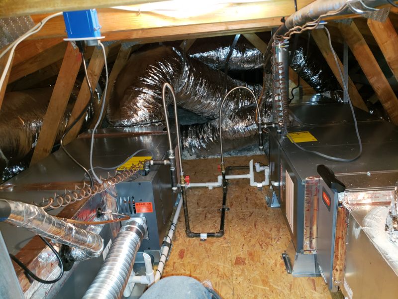 air ducts unit in a crawlspace.