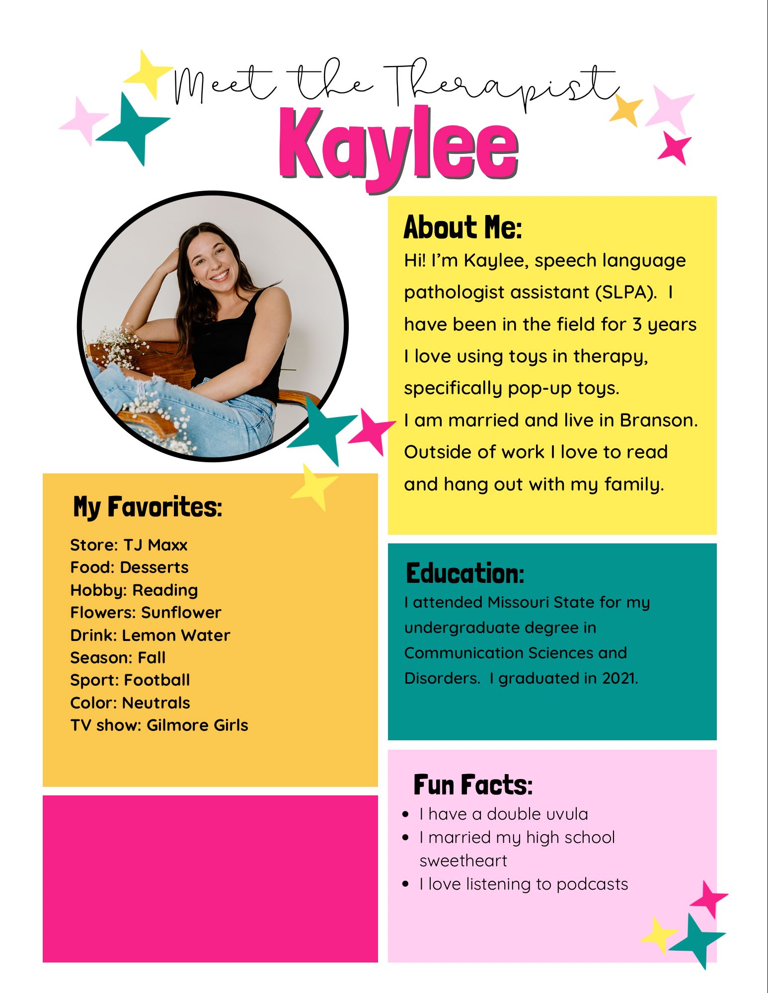 meet the therapists - Kaylee