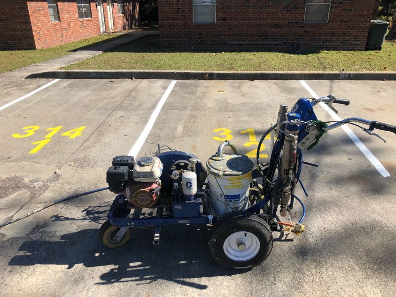line striping a parking lot