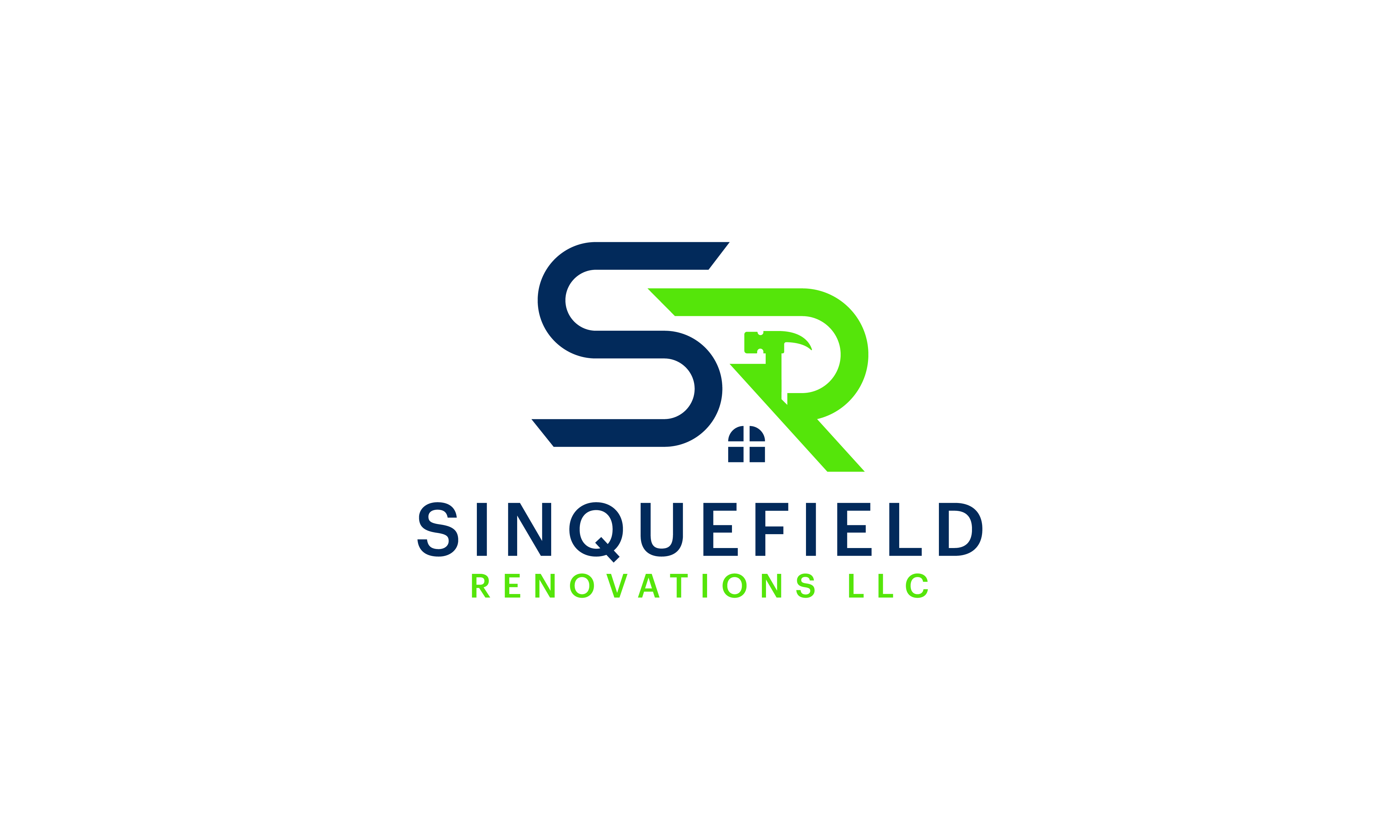 Sinquefield Renovations logo in light green and dark blue
