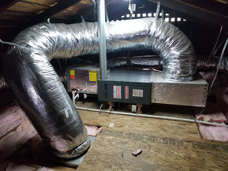 air ducts in a home attic