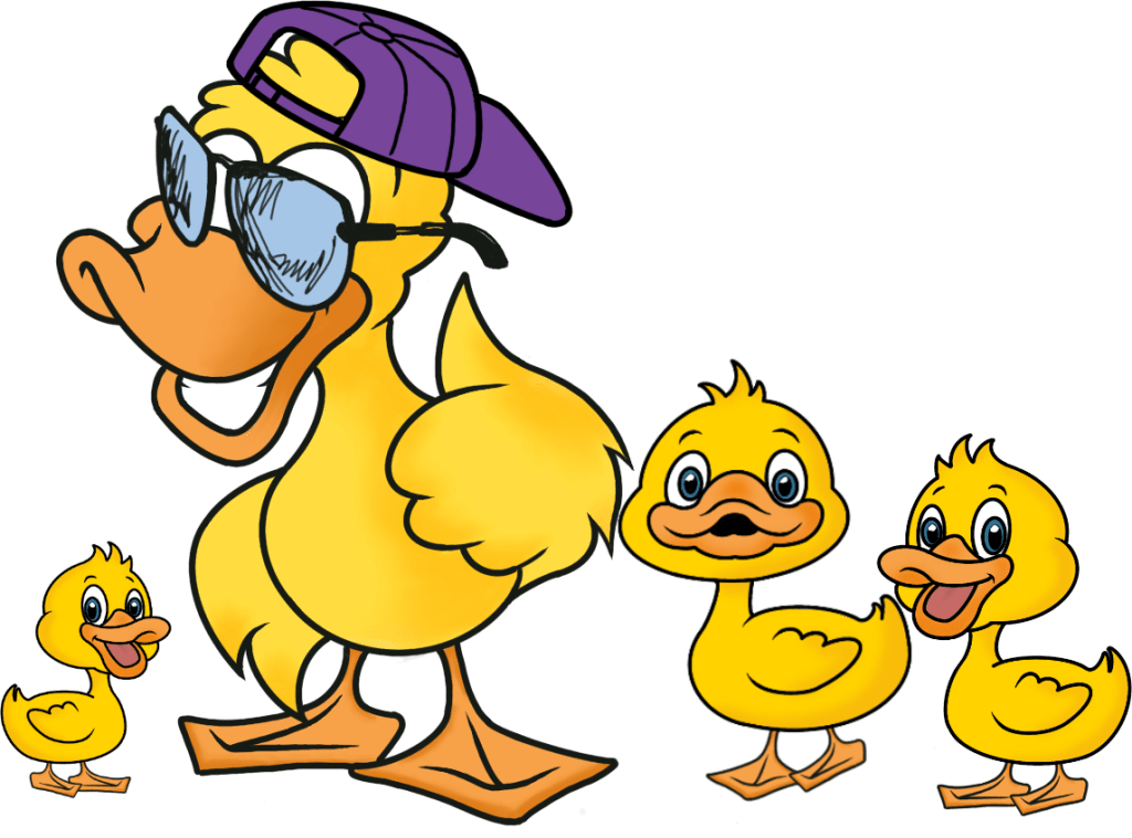 Duck Logo with baby ducks