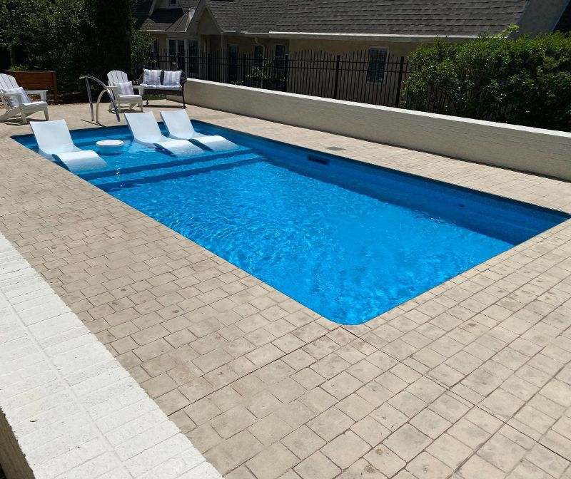 A vinyl liner pool.