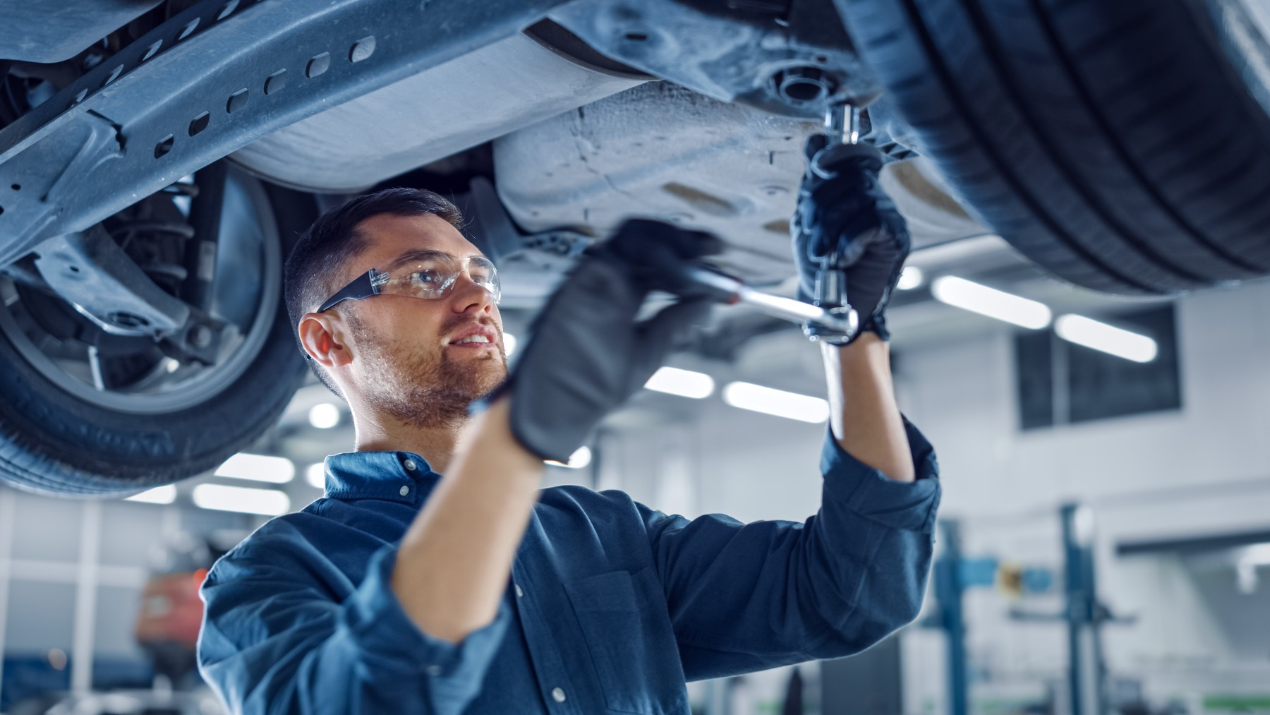 man working on a car