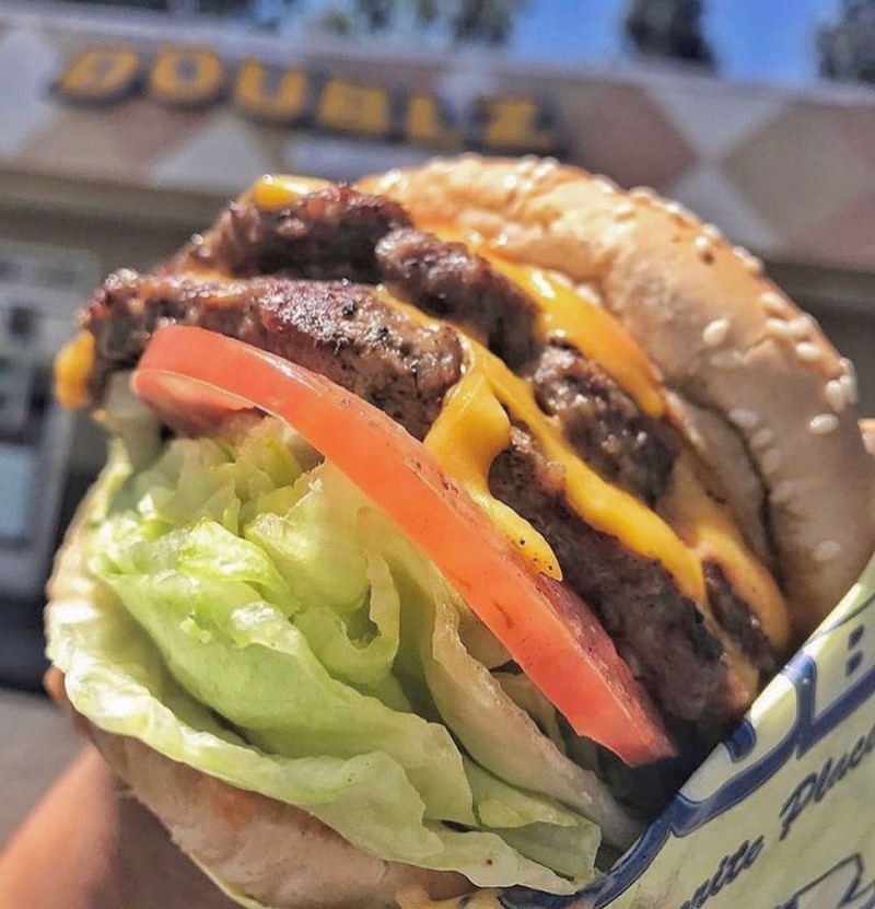 close up of a burger