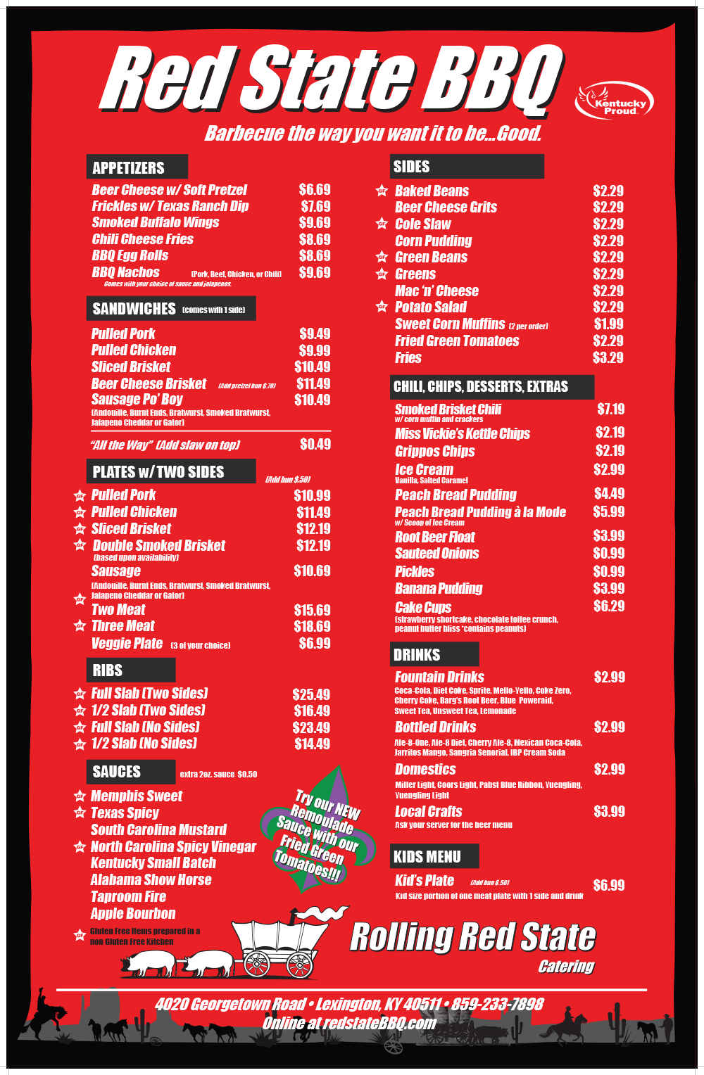 Red State BBQ full menu
