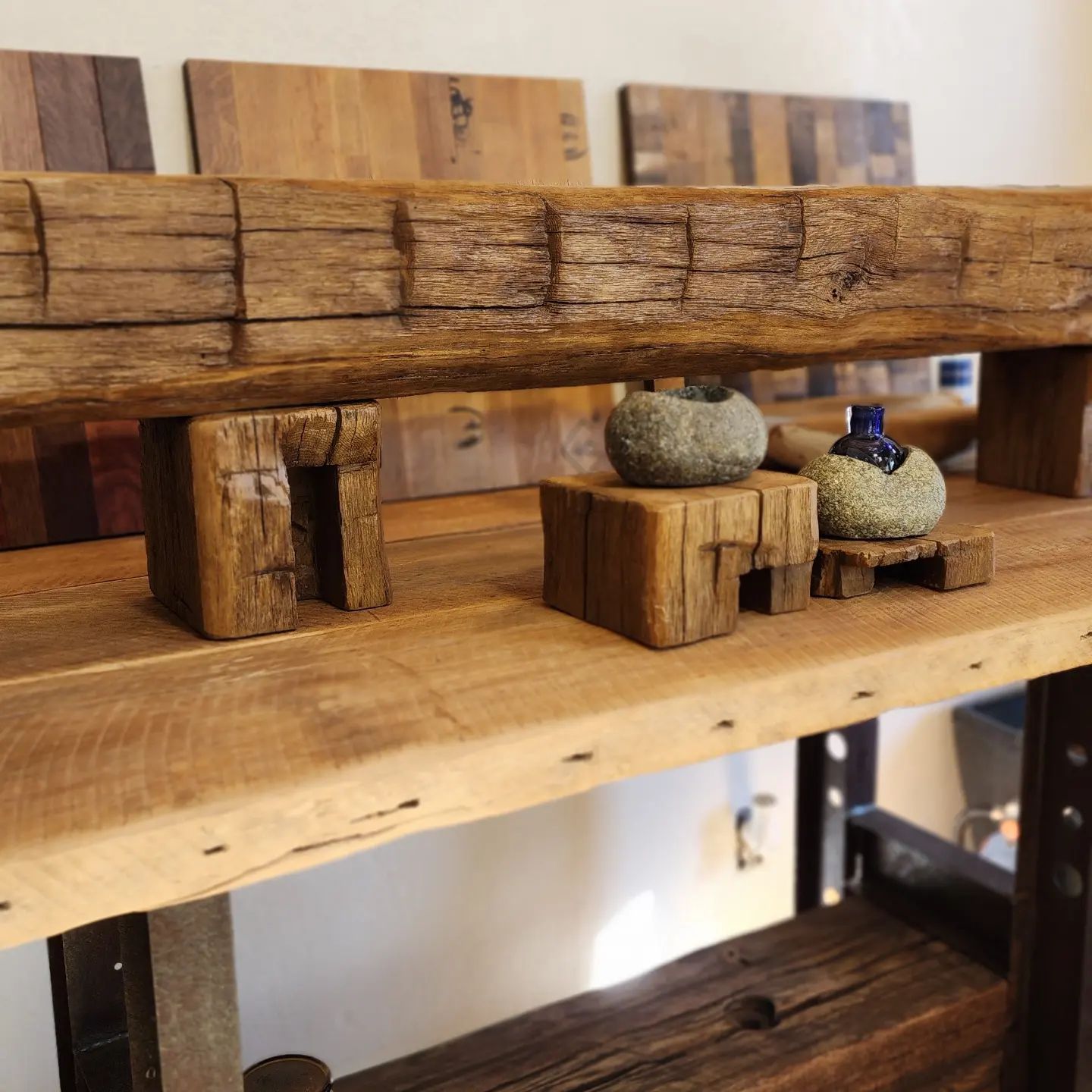 Wooden high table.