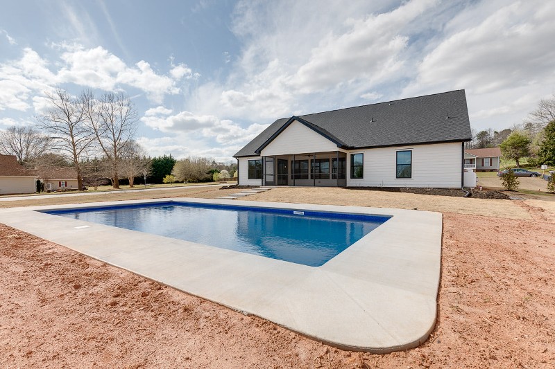 Poolside view from backyard.