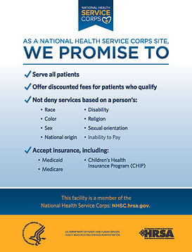 Blount Rural Health Center's promise to their clients.