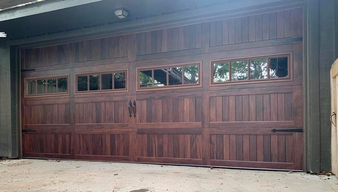 Large garage door.