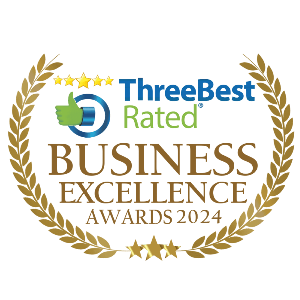 Three Best Rated Business Excellence ribbon logo