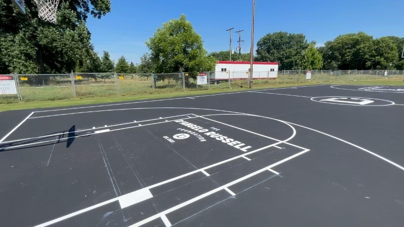 asphalt basketball court