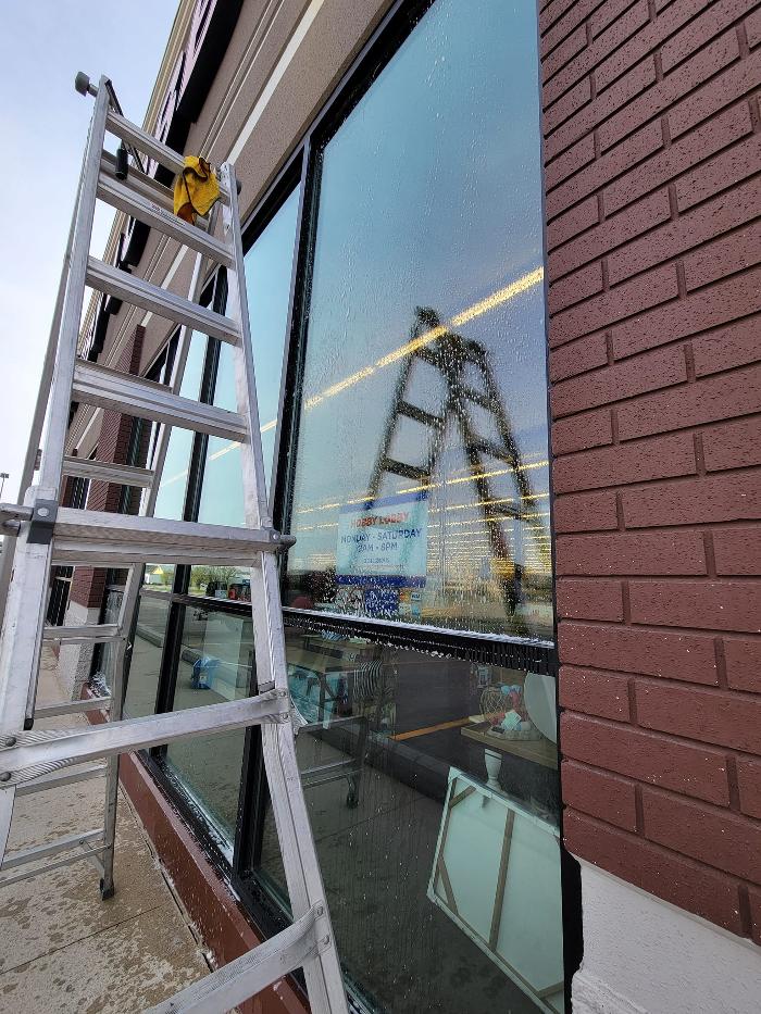 ladder up against a building