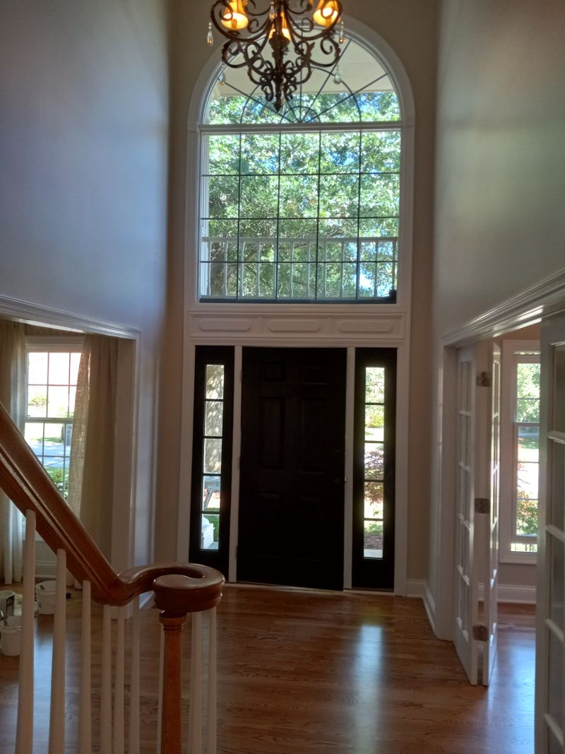 An attractive home’s entry way freshly painted.