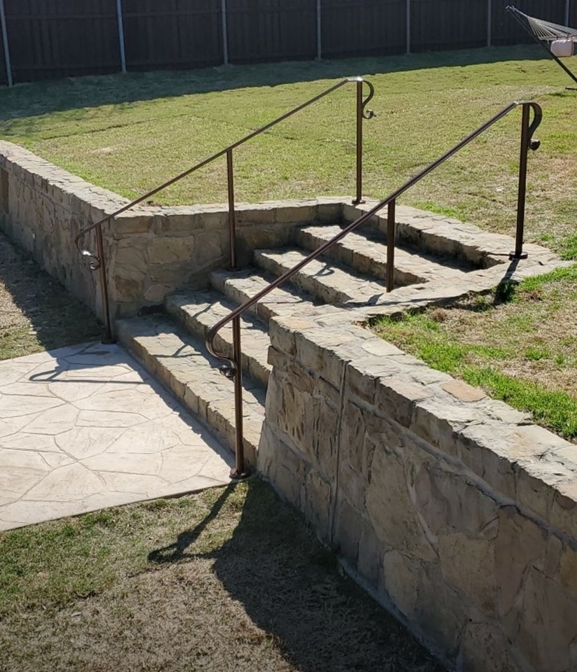 Steps to backyard.