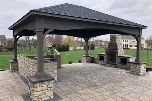 paver patio kitchen area