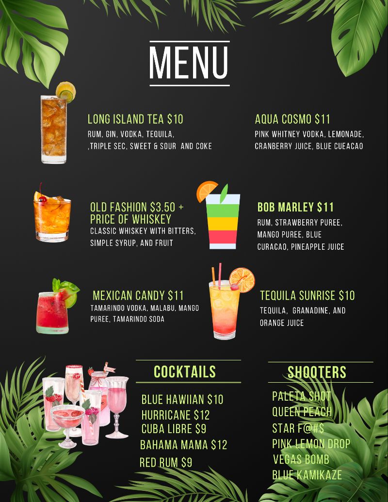 drink menu