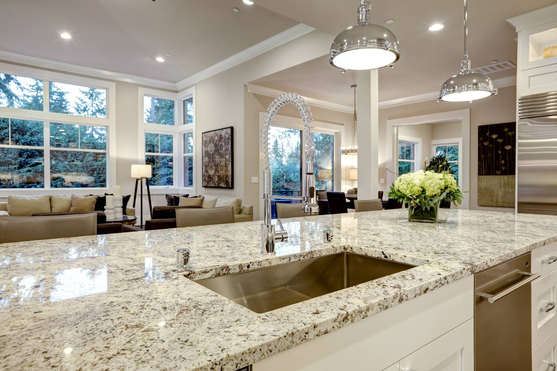 countertops in the kitchen