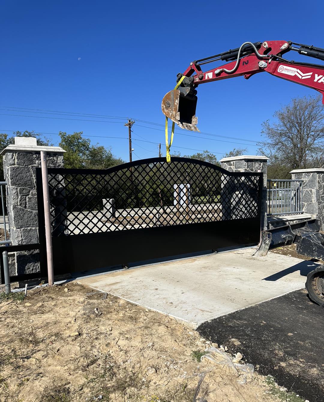 Property undergoing landscaping.