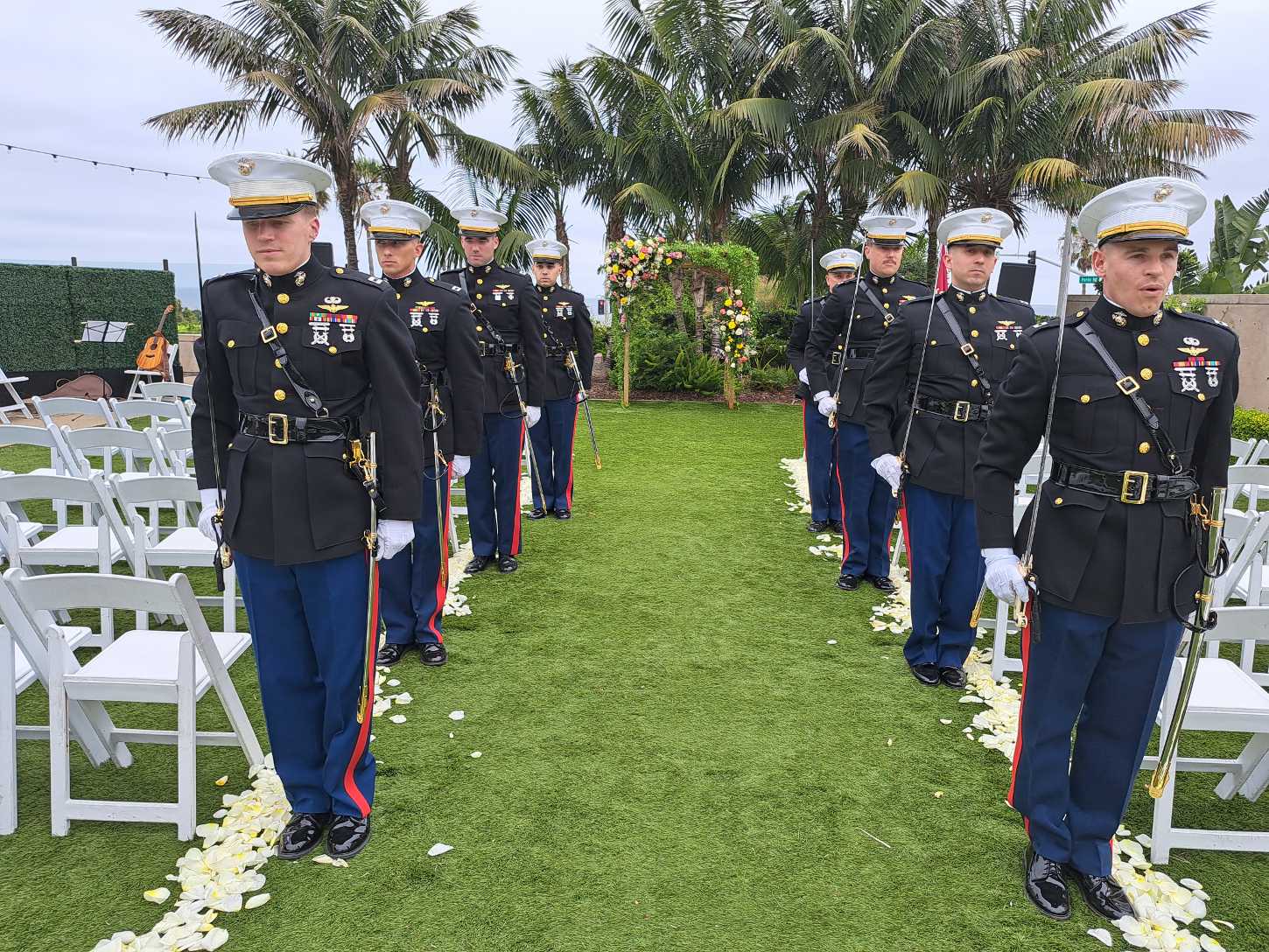 Marines at a military wedding