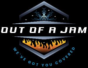 out of a jam heating and cooling logo