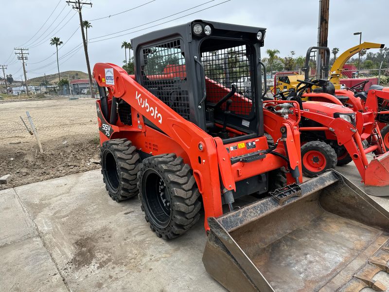 A red skid steer.